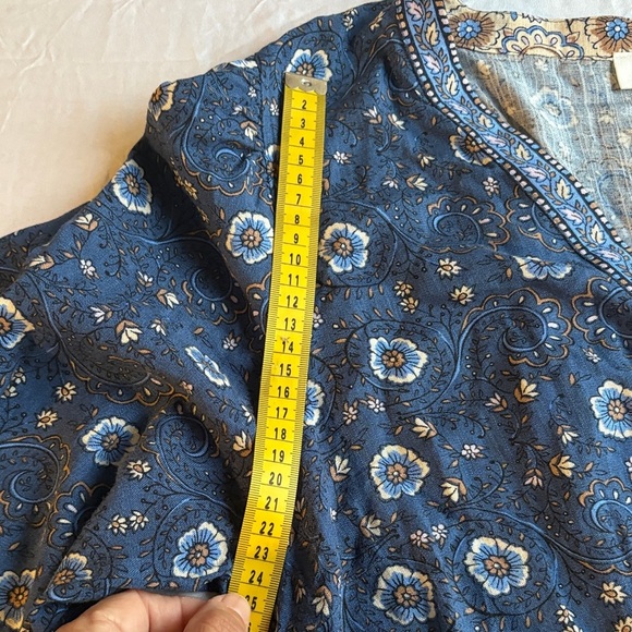 Lucky Brand Navy and Cream Long Sleeve Dress - Picture 10 of 11